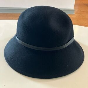 A New Day 100% New Wool Bucket Hat Fedora Black Women’s One Size  2.75” Brim